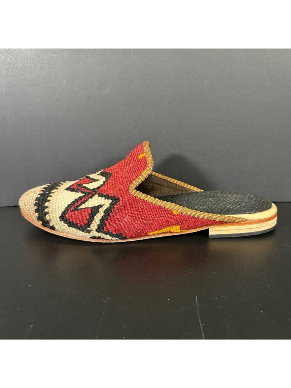 Vintage ARTEMIS Design Co Turkish KILIM MULES Handmade Slides EU Size 40 Unisex - Picture 4 of 16